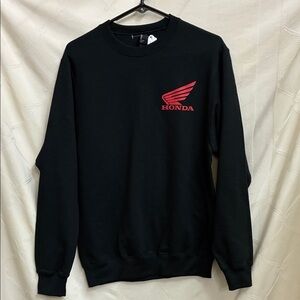 Men’s Honda Fox Valley Cycles Black Crewneck Sweatshirt with Red Logo